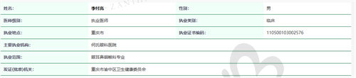 重庆何氏眼科医院李付亮注册信息