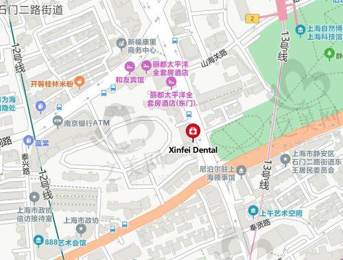 上海新菲口腔门诊部路线图