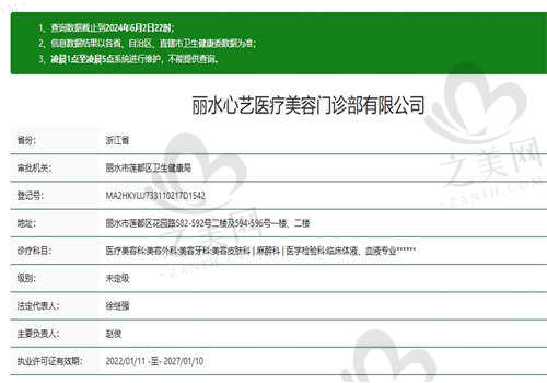 丽水心艺医疗美容门诊部是正规整形医院吗