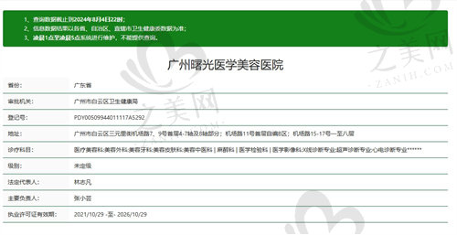 广州曙光美容医院资质