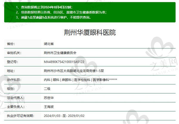 荆州华厦眼科医院资质