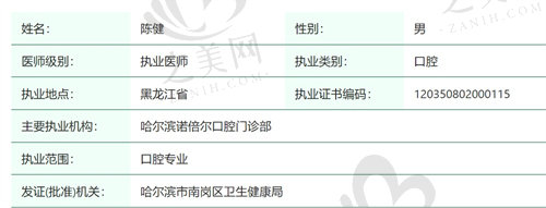 哈尔滨诺倍尔口腔门诊部陈健医生怎么样