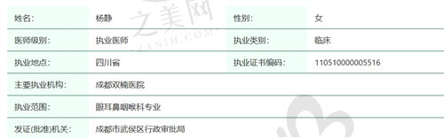 成都双楠医院眼科杨静医生简介